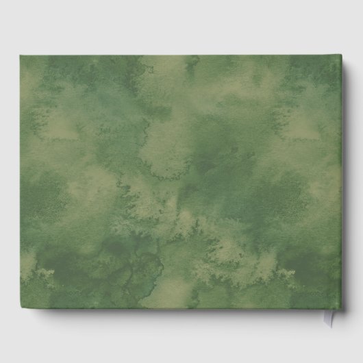 Botanische bladeren roze bloemenbruiloft gastenboek (Achterkant)