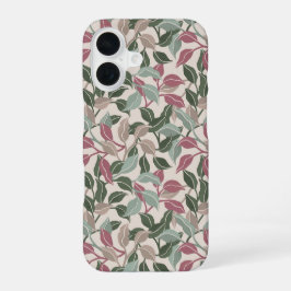 Botanische Bladeren Sage Blush Neutrale Chic iPhone 16 Hoesje