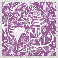 Botanische bladeren Silhouet Paarse en wit
