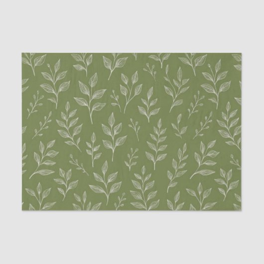 Botanische bladeren tissuepapier (Voorkant)