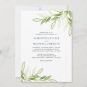 Botanische bladeren tuin bruiloft uitnodiging (Voorkant)