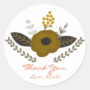 Botanische bladeren & vintage gouden favorietstick ronde sticker