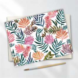 Botanische bladeren Waterverf | Bloemenkleurig Sch Briefkaart
