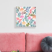 Botanische bladeren Waterverf | Bloemenkleurig Sch Canvas Afdruk (Insitu (Woonkamer))