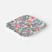 Botanische bladeren Waterverf | Bloemenkleurig Sch Papieren Bordje (Gebogen)