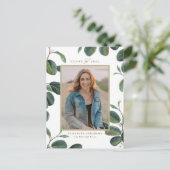 botanische bladeren Witte foto Afstuderen Briefkaart (Staand voorkant)