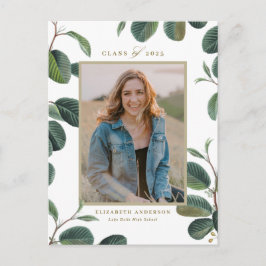  botanische bladeren Witte foto Afstuderen Briefkaart