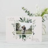 Botanische Bladerige Groene Fotolijst Save the Dat (Staand voorkant)
