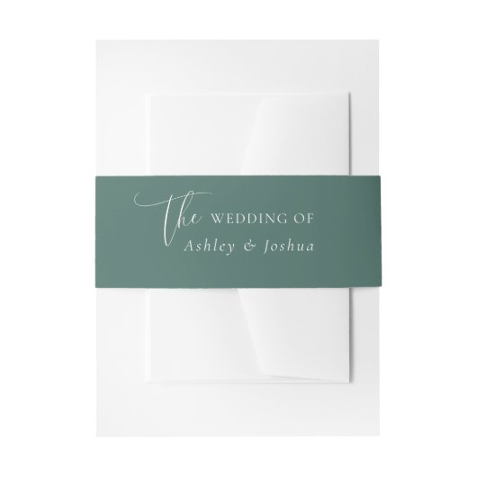 Botanische Bladgroene Elegante Witte Script Bruilo Uitnodigingen Wikkel (Voorkant Voorbeeld)
