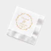 Botanische Bladkrans #14 Paar Namen Datum Script Folie Servetten (Links)