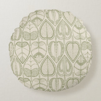 Botanische bladprint rond kussen