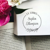 Botanische bladscriptnaam Ex Libris Bookplate Rubberstempel