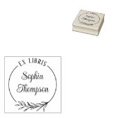 Botanische bladscriptnaam Ex Libris Bookplate Rubberstempel (Gestempeld)