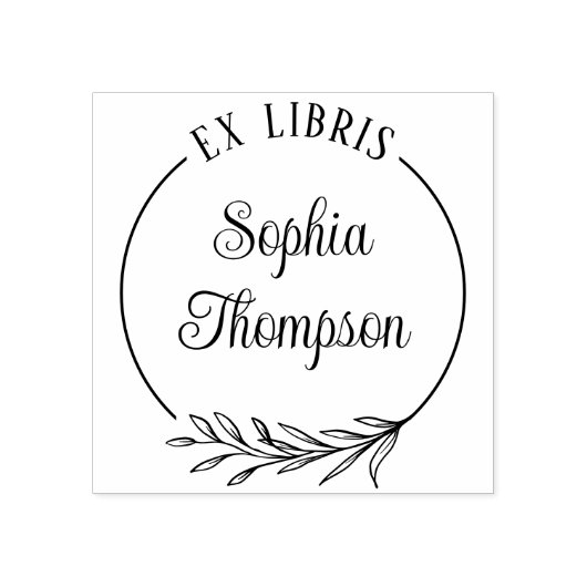 Botanische bladscriptnaam Ex Libris Bookplate Rubberstempel (Afrduk)