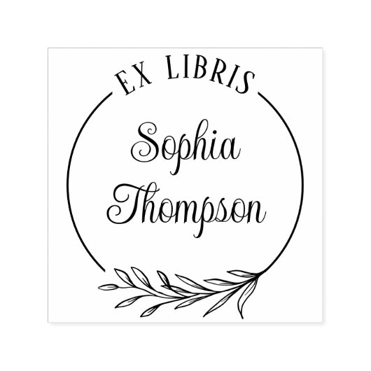 Botanische bladscriptnaam Ex Libris Bookplate Zelfinktende Stempel (Design)