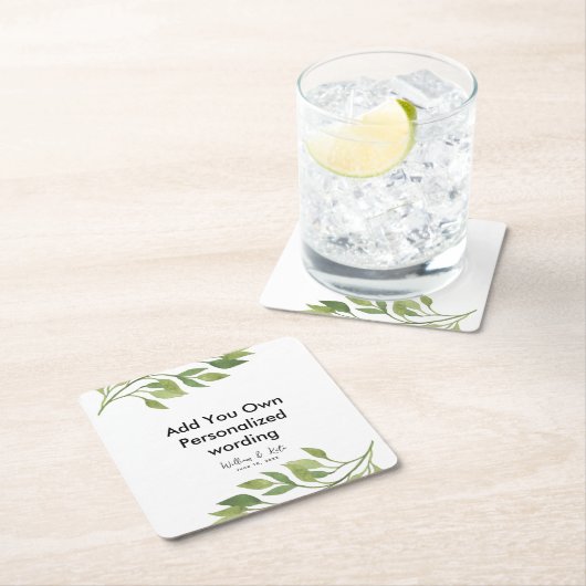 Botanische bladstijl gepersonaliseerd onderzetter (Insitu)