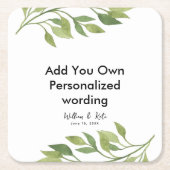 Botanische bladstijl gepersonaliseerd onderzetter (Voorkant)