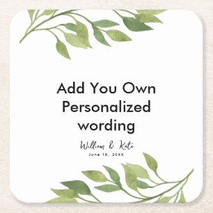 Botanische bladstijl gepersonaliseerd onderzetter