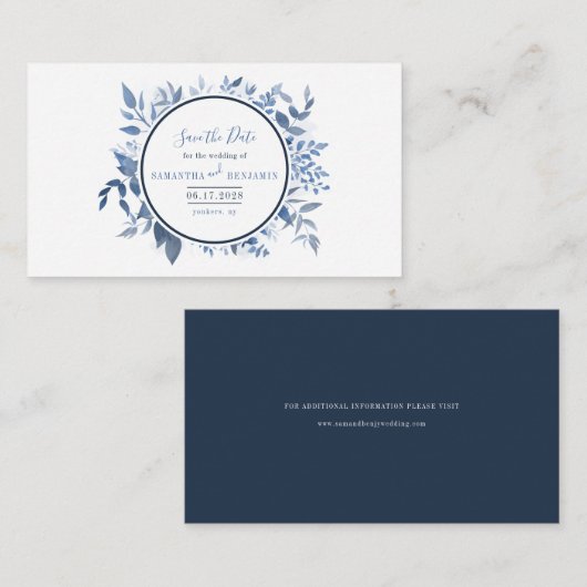 Botanische blauw van het Manuscript van de Blauw s Notitiekaartje (Voorkant / Achterkant)