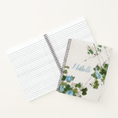 Botanische blauw van Japanse Waterverf Notitieboek (Binnen)