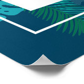 Botanische Blauwe Beach Palm Welkom op ons huwelij Poster (Hoek)