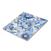 Botanische Blauwe Bloemen Art Nouveau Bloem Badkam Tegeltje (Zijkant)