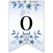 Botanische blauwe bloemen Bunting vlag Vlaggetjes (Tweede vlag)
