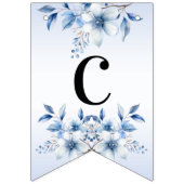 Botanische blauwe bloemen Bunting vlag Vlaggetjes (Eerste vlag)