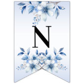 Botanische blauwe bloemen Bunting vlag Vlaggetjes (Derde vlag)