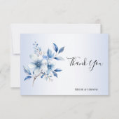 Botanische Blauwe Bloemen Dank u kaart (Voorkant)