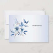 Botanische Blauwe Bloemen Dank u kaart (Achterkant)