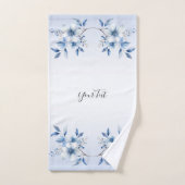 Botanische blauwe bloemen handdoek set (Handdoek)
