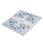 Botanische Blauwe Bloemen Keramische Tegel Tegeltje (Zijkant)