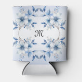 Botanische Blauwe Bloemen Koelbox Blikjeskoeler (Voorkant)