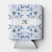 Botanische Blauwe Bloemen Koelbox Blikjeskoeler (Achterkant)