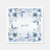 Botanische blauwe bloemen servetten (Voorkant)