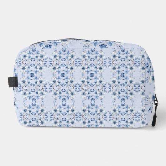 Botanische blauwe bloemen toilettas toilettasje (Voorkant)