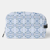 Botanische blauwe bloemen toilettas toilettasje (Achterkant)