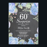Botanische Blauwe Bloemen Verrassing 60ste Verjaar Kaart<br><div class="desc">Botanical Blue Floral Surprise 60ste verjaardag uitnodiging. Floral Rozen Pioenenrozen Verjaardagsuitnodiging voor Vrouwen. Waterverf bloemen. Elegant Roos en Peony Flowers. Verjaardag voor volwassenen. Achtergrond schoolbord. Zwart-Wit. 13e 15e 16e 18e 20e 21e 30e 40e 50e 60e 70e 80e 90e 100e, Alle leeftijden. Voor verdere aanpassing klikt u op de knop "Aanpassen"...</div>