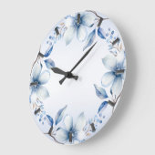 Botanische Blauwe Bloemen Wandklok (Hoek)