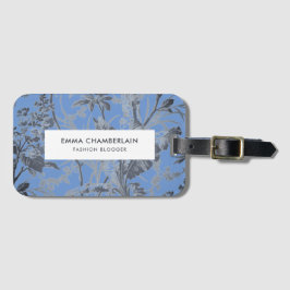 Botanische Blauwe Chinoiserie Gepersonaliseerde Ba Bagagelabel