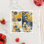 Botanische blauwe en gele servetten (Insitu)