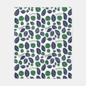 Botanische blauwe en groene babyjongen fleece deken (Voorkant)