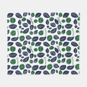 Botanische blauwe en groene babyjongen fleece deken (Voorkant (Horizontaal))