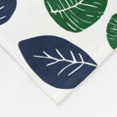 Botanische blauwe en groene babyjongen fleece deken (Hoek)