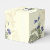  Botanische Blauwe en Ivoren Huwelijk Bedankdoosjes (Achterkant)