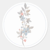 Botanische blauwe envelop afdichtingen Stickers (Voorkant)