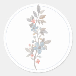 Botanische blauwe envelop afdichtingen Stickers
