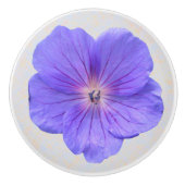 Botanische Blauwe Geraniumventiel op elke kleur Keramische Knop (Voorkant)