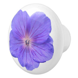 Botanische Blauwe Geraniumventiel op elke kleur Keramische Knop